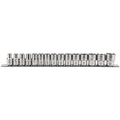 Draper Tools 1/2 Sq. Dr. Metric Sockets on Metal Rail (15 Piece) DRA16496