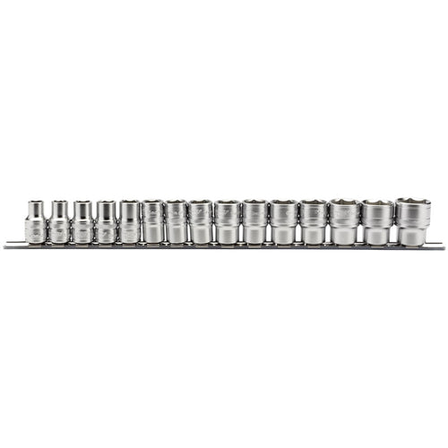 Draper Tools 1/2 Sq. Dr. Metric Sockets on Metal Rail (15 Piece) DRA16496