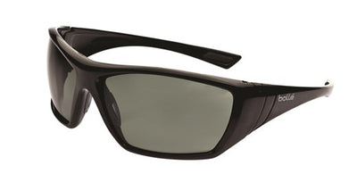 BOLLE HUSTLER Gloss Black Frame Grey/Green Polarised Lens - Soft Drawstring Pouch