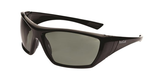 BOLLE HUSTLER Gloss Black Frame Grey/Green Polarised Lens - Soft Drawstring Pouch