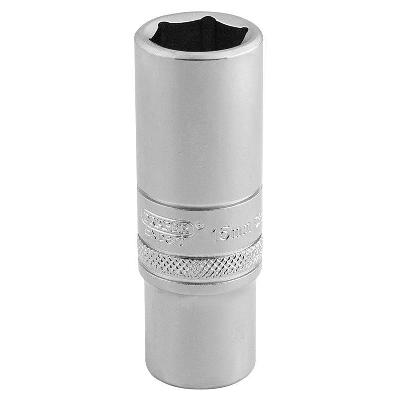 Draper Tools 3/8 Square Drive 6 Point Metric Deep Socket (15mm) DRA16583