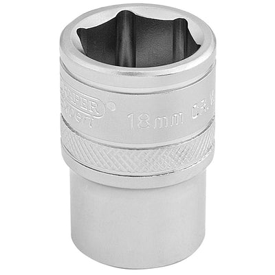 Draper Tools 1/2 Square Drive 6 Point Metric Socket (18mm) DRA16608