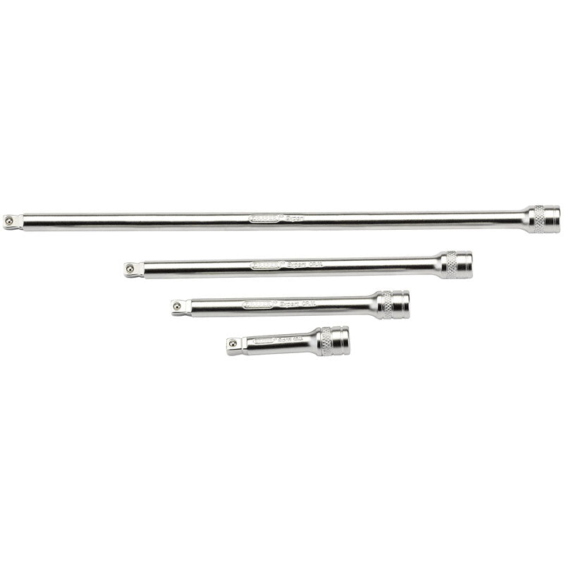 Draper Tools 1/4 Square Drive Satin Chrome Wobble Extension Bar Set (4 Piece) DRA16766