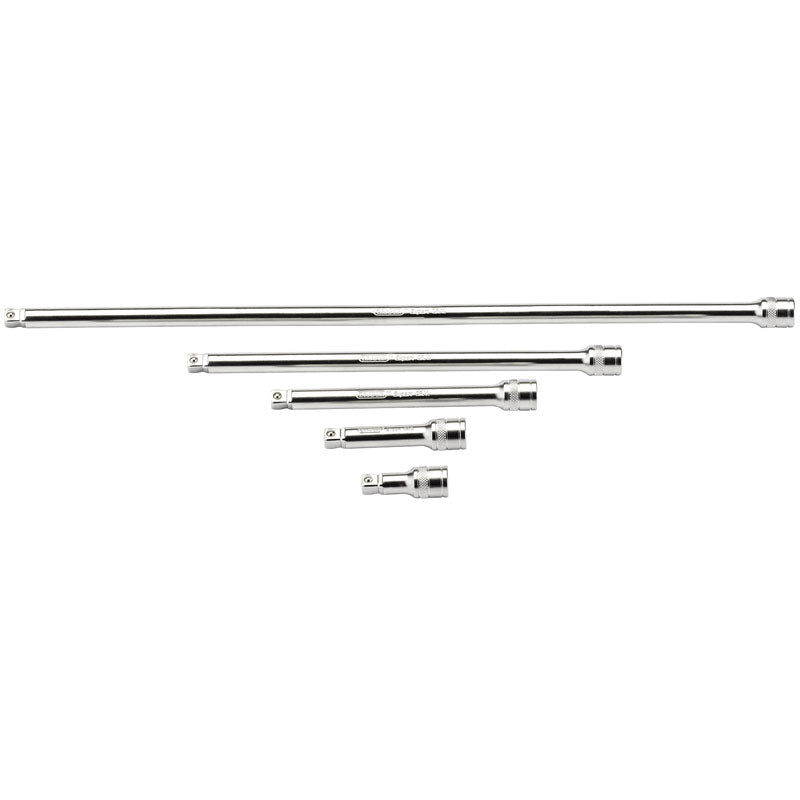 Draper Tools 3/8 Square Drive Satin Chrome Wobble Extension Bar Set (5 Piece) DRA16768