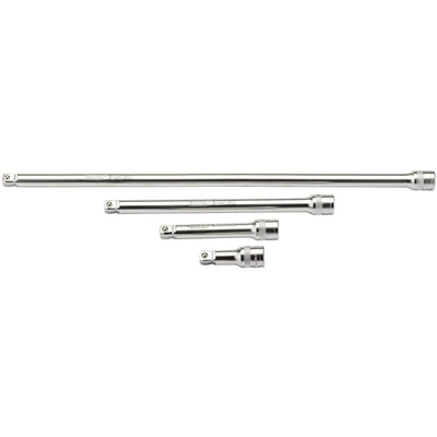 Draper Tools 1/2 Square Drive Satin Chrome Wobble Extension Bar Set (4 Piece) DRA16770
