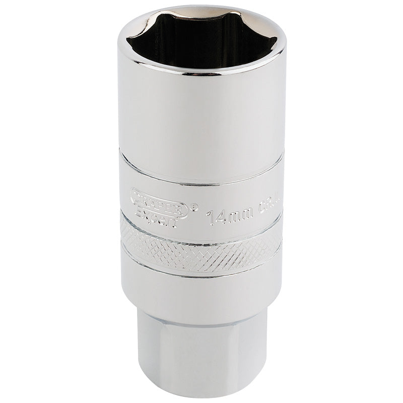 Draper Tools 3/8 Square Drive 14mm Thread 6 Point Spark Plug Socket (21mm Socket) DRA16774
