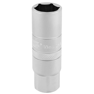 Draper Tools 3/8 Square Drive 10mm Thread 6 Point Satin Chrome Spark Plug Socket (16mm Socket) DRA16775