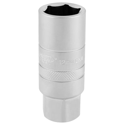 Draper Tools 3/8 Square Drive 12mm Thread 6 Point Satin Chrome Spark Plug Socket (18mm Socket) DRA16776