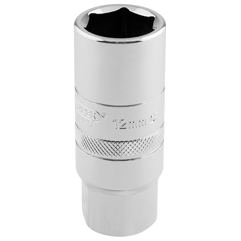 Draper Tools 1/2 Square Drive 12mm Thread 6 Point Spark Plug Socket (18mm Socket) DRA16779
