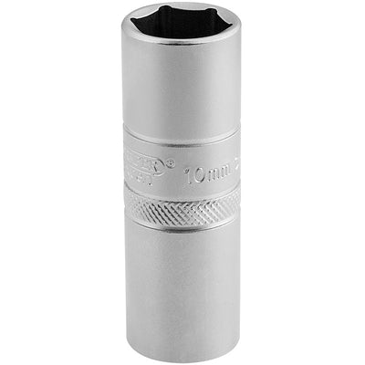 Draper Tools 1/2 Square Drive 10mm Thread 6 Point Satin Chrome Spark Plug Socket (16mm Socket) DRA16781