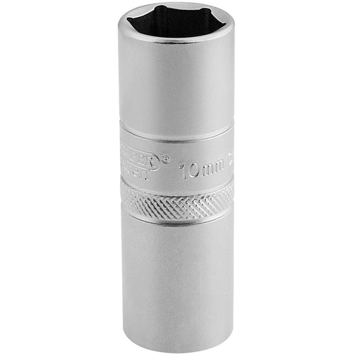 Draper Tools 1/2 Square Drive 10mm Thread 6 Point Satin Chrome Spark Plug Socket (16mm Socket) DRA16781