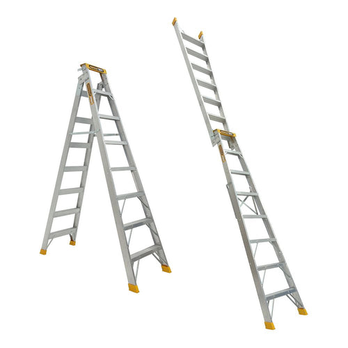 GORILLA Dual purpose (double sided) 2.4-4.5m (8-15ft) Aluminium 180kg Heavy Duty Industrial DM008-HD