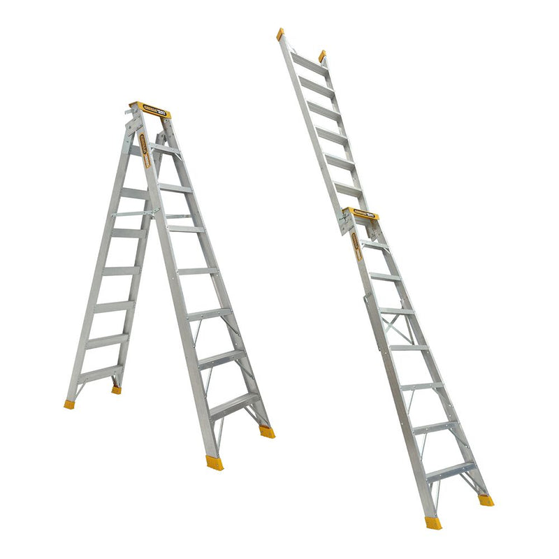 GORILLA Dual purpose (double sided) 2.4-4.5m (8-15ft) Aluminium 180kg Heavy Duty Industrial DM008-HD