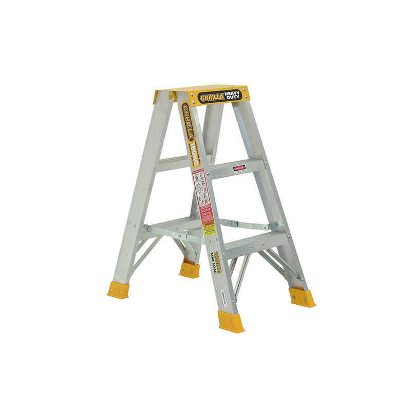 GORILLA 0.9m (3ft) Double Sided Aluminium 180Kg Heavy Duty Step Ladder SM003-HD