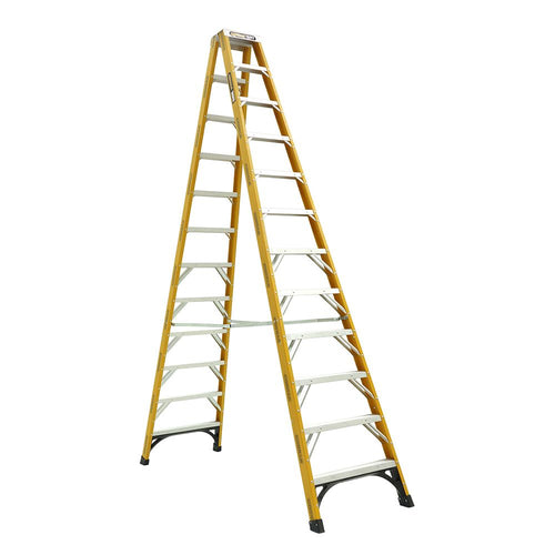 GORILLA Fibreglass Double Sided Heavy Duty 180kg Step Ladder (12ft) 3.6m - FSM012-HD