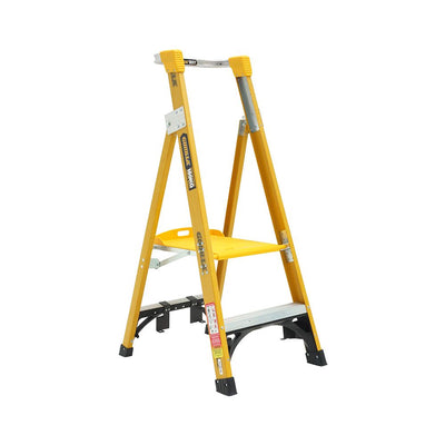 GORILLA Platform ladder 0.6m (2ft) Fibreglass 180kg Heavy Duty Industrial - FPL002-HD
