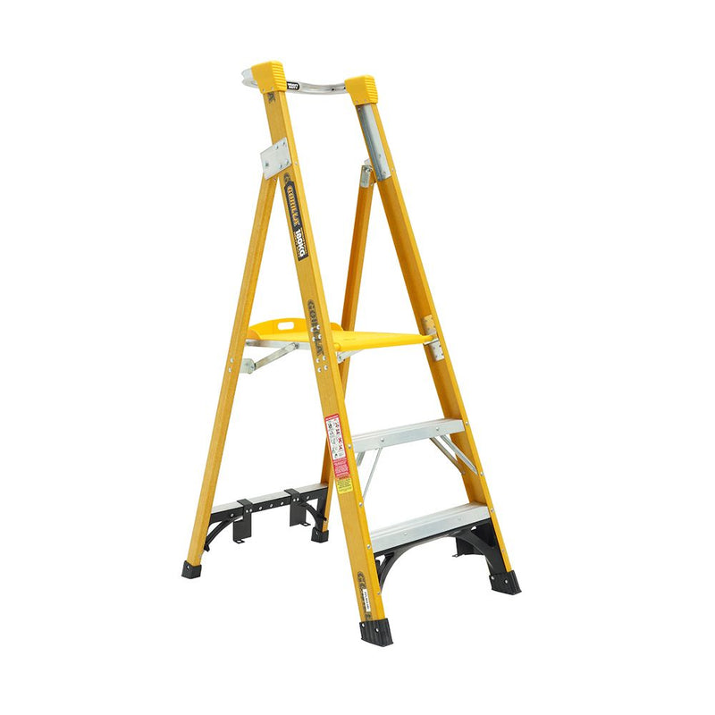 GORILLA Platform ladder 0.9m (3ft) Fibreglass 180kg Heavy Duty Industrial - FPL003-HD
