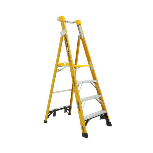 GORILLA Platform ladder 1.2m (4ft) Fibreglass 180kg Heavy Duty Industrial - FPL004-HD