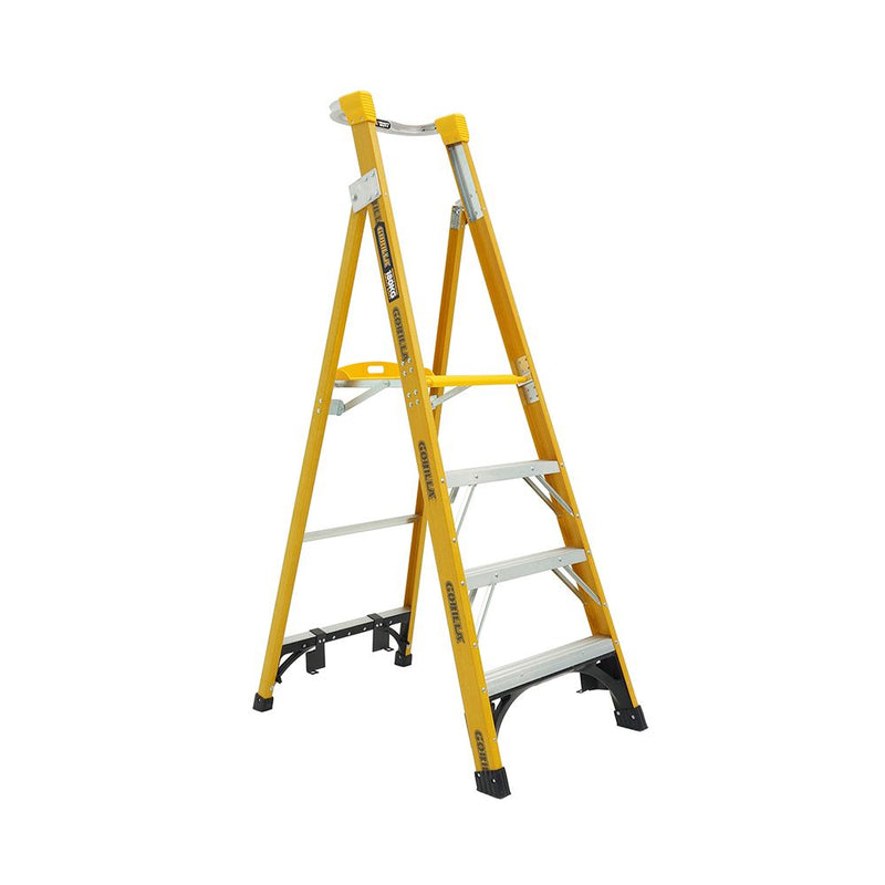 GORILLA Platform ladder 1.2m (4ft) Fibreglass 180kg Heavy Duty Industrial - FPL004-HD