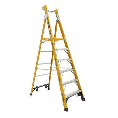 GORILLA Platform ladder 1.8m (6ft) Fibreglass 180kg Heavy Duty Industrial - FPL006-HD