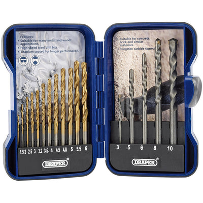 Draper Tools Metric Combined HSS and Masonry Drill Bit Set (17 Piece) DRA18551