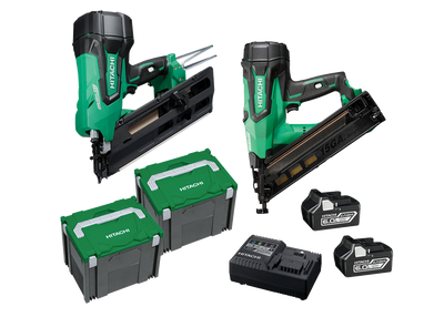 Hitachi/Hikoki 18VFRAMERCOMBO1(HRZ) 18V 5.0Ah Li-Ion Cordless Brushless 2pce Nailer Combo Kit-FDB