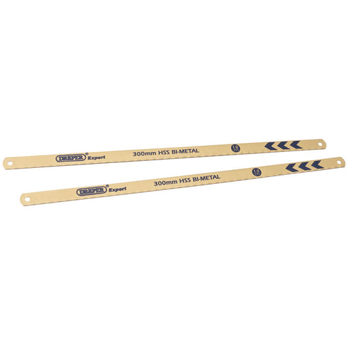 Draper Tools Expert 2 x 300mm 24tpi Bi-Metal Hacksaw Blades DRA19345
