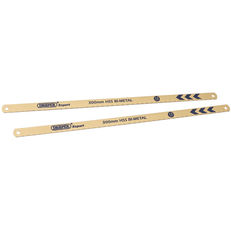 Draper Tools Expert 2 x 300mm 24tpi Bi-Metal Hacksaw Blades DRA19345