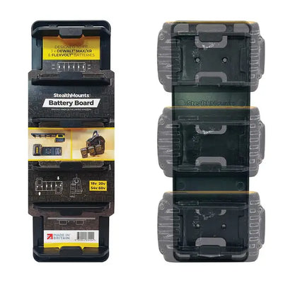 StealthMounts DeWalt 20V XR Battery Board Black - BD-DW20-1