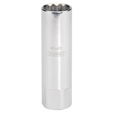 Draper Tools 8mm Thread (14mm Socket) 3/8 Square Drive Thin Wall Hi-Torq® 12 Point Spark Plug Socket DRA22272