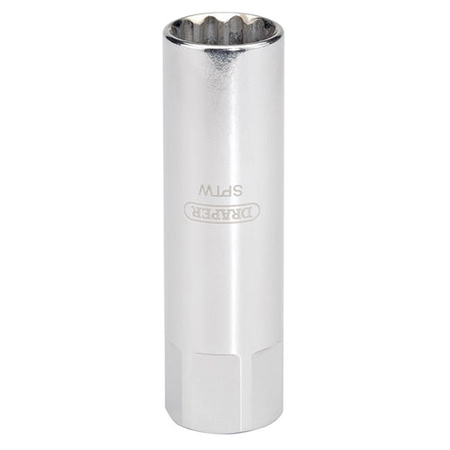 Draper Tools 8mm Thread (14mm Socket) 3/8 Square Drive Thin Wall Hi-Torq® 12 Point Spark Plug Socket DRA22272