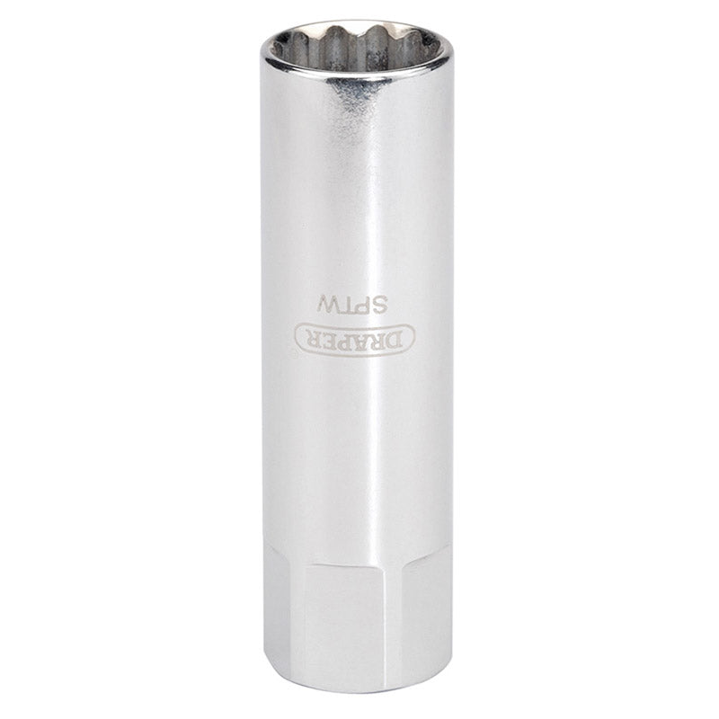 Draper Tools 8mm Thread (14mm Socket) 3/8 Square Drive Thin Wall Hi-Torq® 12 Point Spark Plug Socket DRA22272