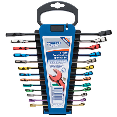 Draper Tools Hi-Torq® Metric Coloured Combination Spanner Set (13 Piece) DRA23017