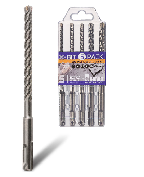 Bordo 2538-s1 X Bit Quad Cut SDS Plus Drill Set-5pce