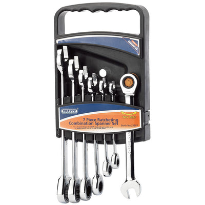 Draper Tools Draper Hi-Torq® Metric Ratcheting Combination Spanner Set (7 Piece) DRA25397