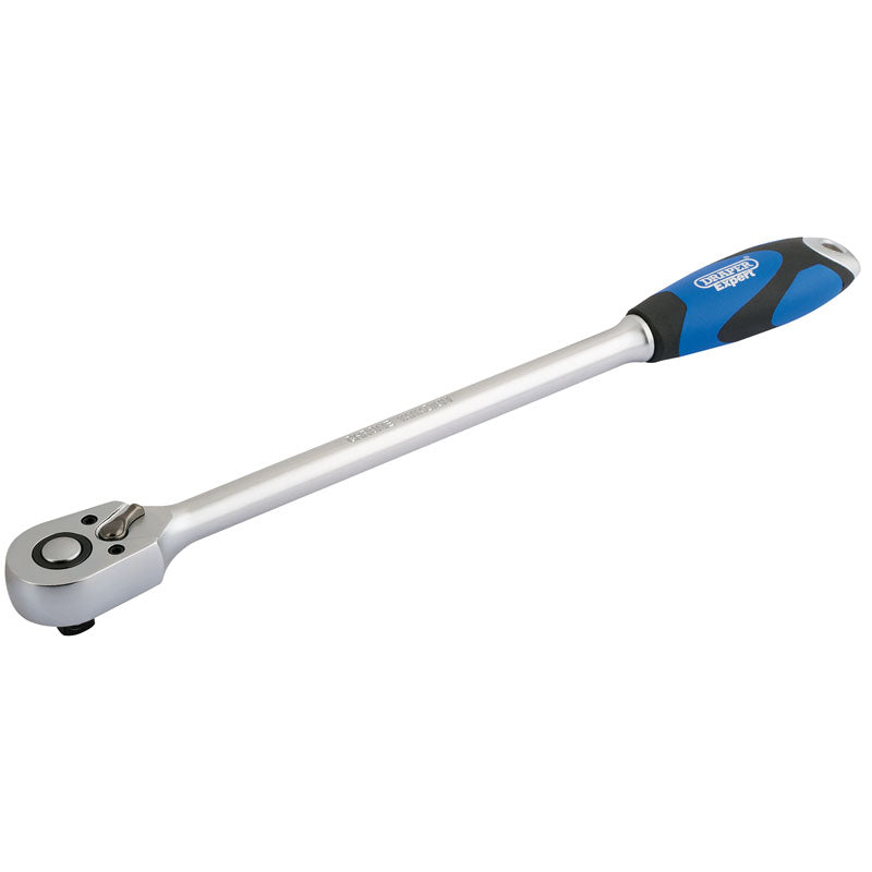 Draper Tools 3/8 Sq. Dr. 48 Tooth Extra Long Reversible Quick Release Soft Grip Ratchet DRA26590