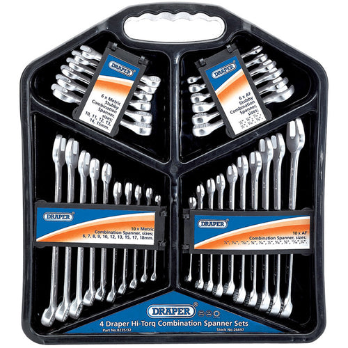 Draper Tools Four Hi-Torq® Combination Spanner Sets (32 Piece) DRA26697