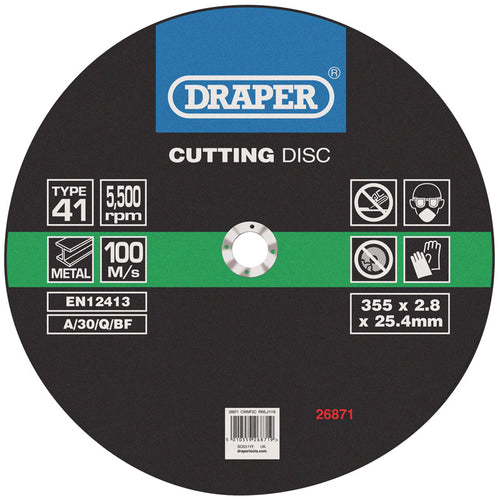 Draper Tools Cutting Discs (355 x 2.8 x 25.4mm) DRA26871
