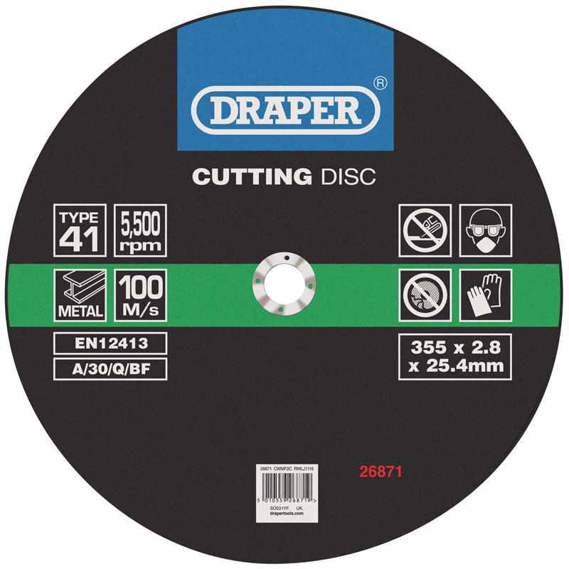 Draper Tools Cutting Discs (355 x 2.8 x 25.4mm) DRA26871
