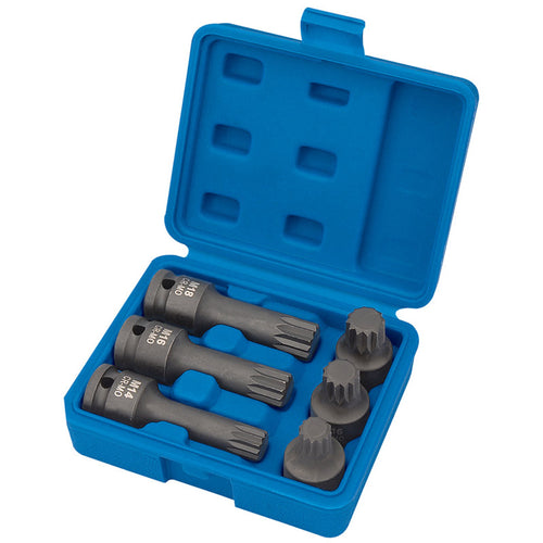 Draper Tools 1/2 Sq. Dr. Impact Spline Bit Set (6 Piece) DRA28881