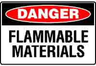 DANGER FLAMMABLE MATERIALS SIGN 23DMC