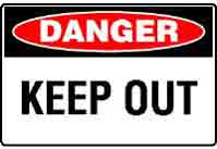 DANGER KEEP OUT SIGN 24DF