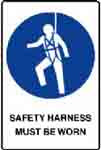 SAFETY HARNESS MUST BE WORN SIGN 111MMC