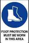 FOOT PROTECTION MUST BE WORN IN THIS AREA SIGN 15MP