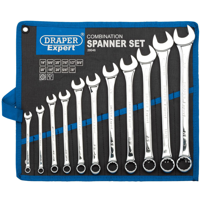 Draper Tools Imperial Combination Spanner Set (11 Piece) DRA29546