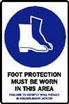 FOOT PROTECTION MUST BE WORN IN THIS AREA SIGN 375MP