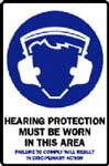HEARING PROTECTION MUST BE WORN IN THIS AREA SIGN 377MP