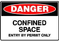CONFINED SPACE ENTRY BY PERMIT ONLY SIGN 96DSAV