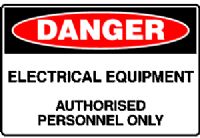 ELECTRICAL EQUIPMENT AUTHORISED PERSONNEL ONLY SIGN 212DMC