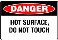 HOT SURFACE, DO NOT TOUCH SIGN 231DSAV